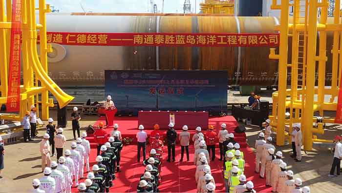 Taisheng Landau held the delivery ceremony of the first batch of monopile foundations for the 310MW offshore wind power project in Pingda, Vietnam